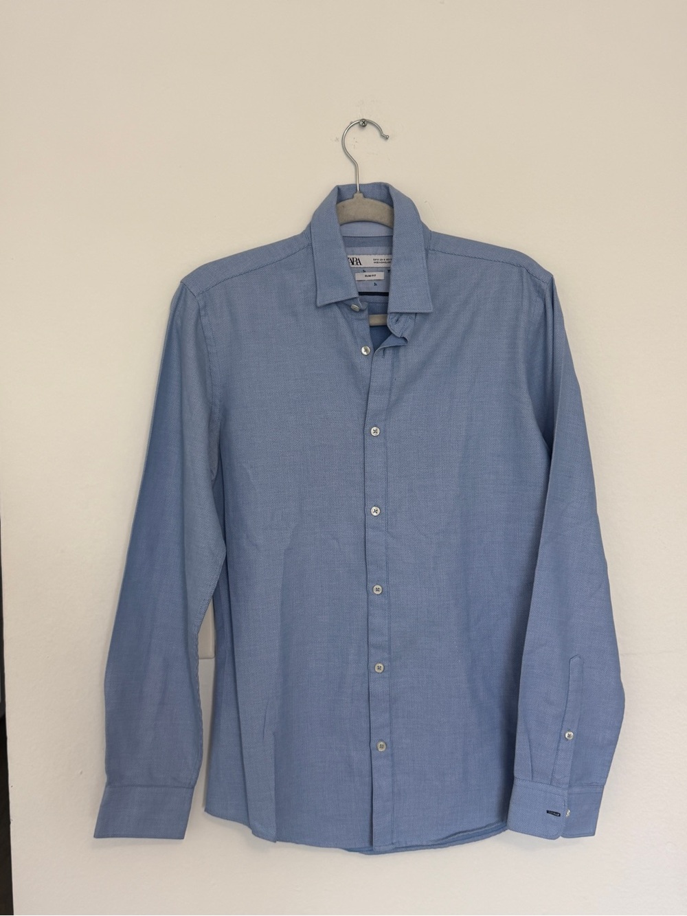 Zara Light Blue Long-Sleeve Dress Shirt